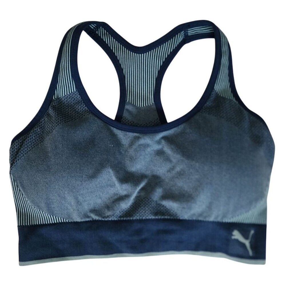 Puma Women's Blue Combo Seamless Medium Support Sports Bra Size Large - Picture 4 of 11